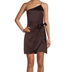 Gianni Bini Brown One-Shoulder Sleeveless Cocktail Dress